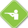 Hunting icon on lime green