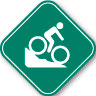 Mountain Biking icon on green background