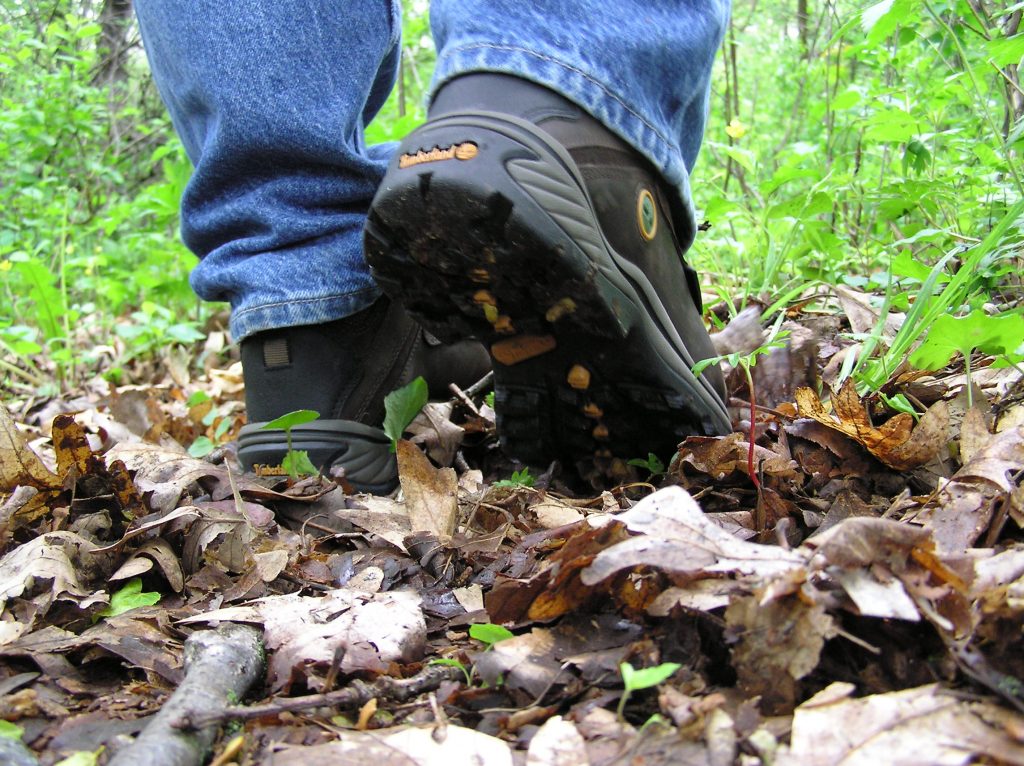 Boots in soil